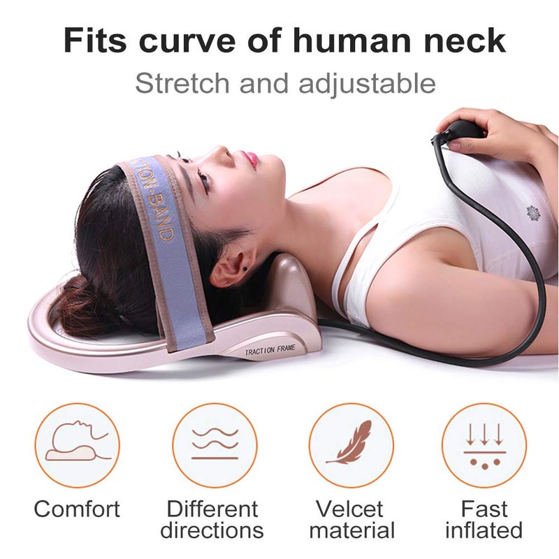 WOOLALA Cervical Neck Traction Device, Chronic Neck Pain Relief Muscle Relax Pillow with Band Neck Curve Correct Home Neck Stretcher - Image 2